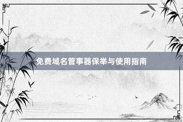 免费域名管事器保举与使用指南